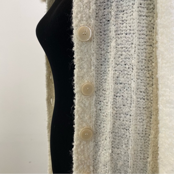 Vintage Y2K faux fur collar long cardigan duster size large - Picture 6 of 8